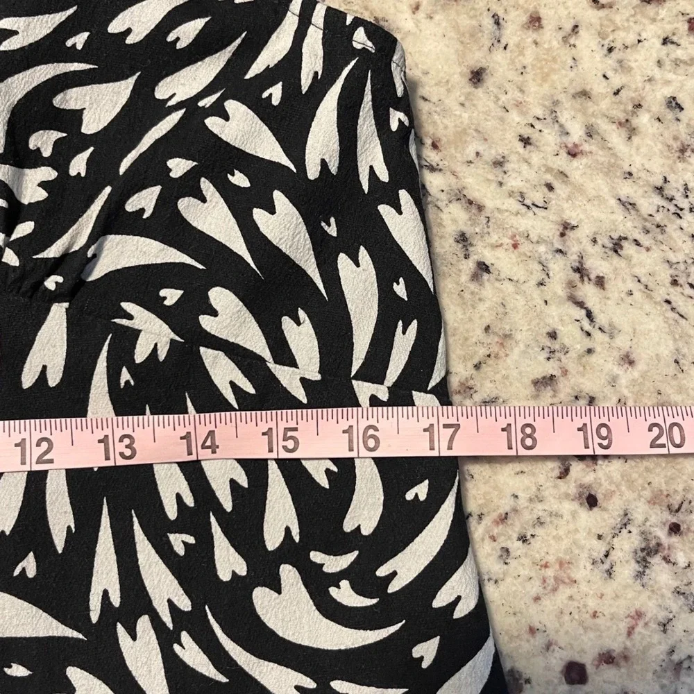 Free People‎ Black White Abstract Print Halter Mini Dress Large NWT